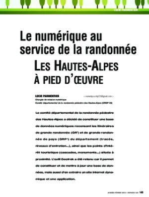 Le numérique au service de la randonnée. Les Hautes-Alpes à pied d’œuvre