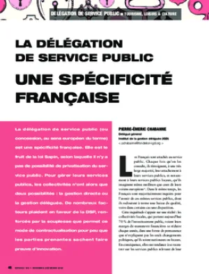 La délégation de service public. Une spécificité française