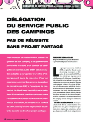 Délégation du service public des campings. Pas de réussite sans projet partagé