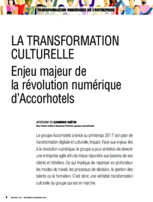 La transformation culturelle. Enjeu majeur de la révolution numérique d’Accorhotels