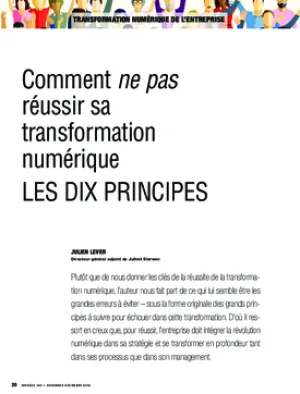 Comment ne pas réussir sa transformation numérique. Les dix principes