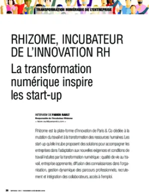 Rhizome, incubateur de l’innovation RH. La transformation numérique inspire les start-up