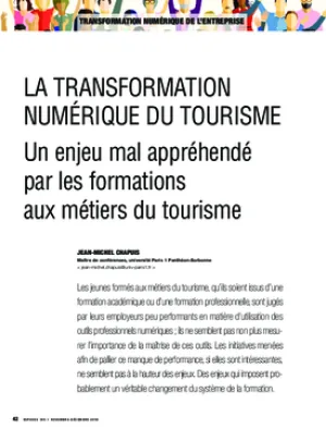 La transformation numérique du tourisme. Un enjeu mal appréhendé par les formations aux métiers du tourisme