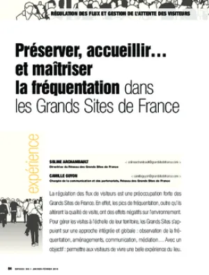 Préserver, accueillir… et maîtriser la fréquentation dans les Grands Sites de France