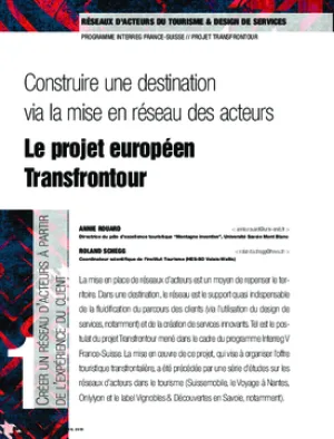 Construire une destination via la mise en réseau des acteurs. Le projet européen Transfrontour