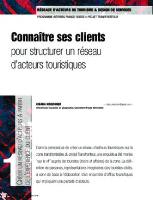 Connaître ses clients pour structurer un réseau d’acteurs touristiques