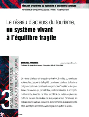 Le réseau d’acteurs du tourisme, un système vivant à l’équilibre fragile