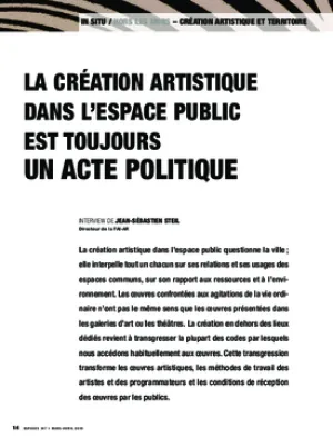 La création artistique dans l’espace public est toujours un acte politique