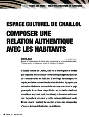 Espace culturel de Chaillol. Composer une relation authentique avec les habitants