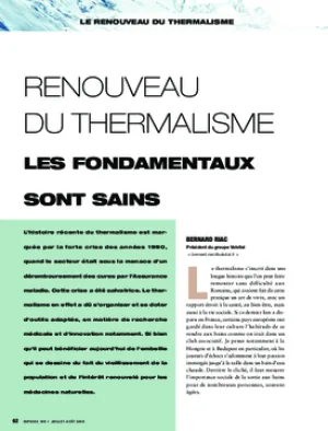 Renouveau du thermalisme. Les fondamentaux sont sains