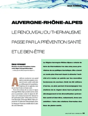 Auvergne-Rhône-Alpes. Le renouveau du thermalisme passe par la prévention santé et le bien-être