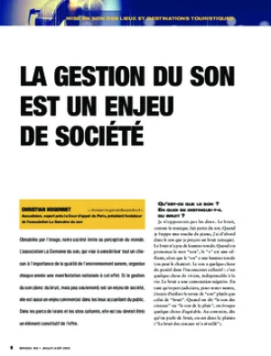 La gestion du son est un enjeu de société