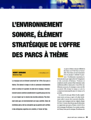 L’environnement sonore, élément stratégique de l’offre des parcs à thème