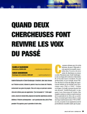 Quand deux chercheuses font revivre les voix du passé