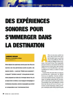 Des expériences  sonores pour s’immerger dans la destination
