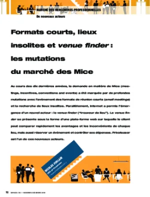 Formats courts, lieux insolites et venue finder : les mutations du marché des Mice