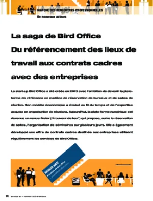 La saga de Bird Office. Du référencement des lieux de travail aux contrats cadres avec des entreprises