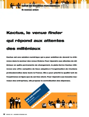 Kactus, le venue finder qui répond aux attentes des milléniaux