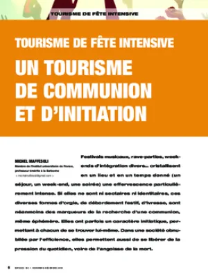 Tourisme de fête intensive. Un tourisme de communion et d’initiation