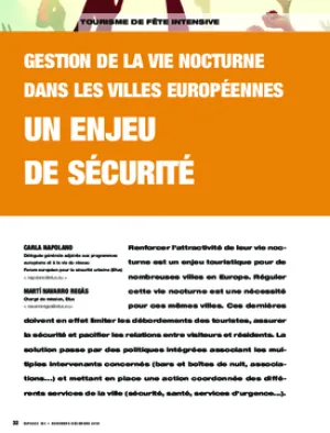 Gestion de la vie nocturne dans les villes européennes. Un enjeu de sécurité