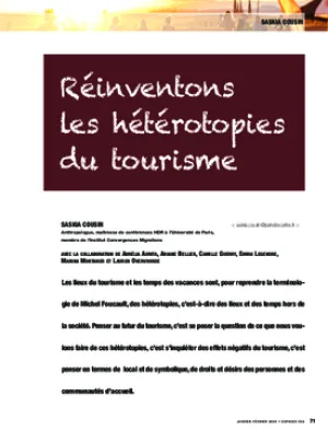 Réinventons les hétérotopies du tourisme