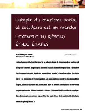 L’utopie du tourisme social et solidaire est en marche. L’exemple du réseau Éthic Étapes