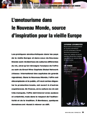 L’œnotourisme dans le Nouveau Monde, source d’inspiration pour la vieille Europe