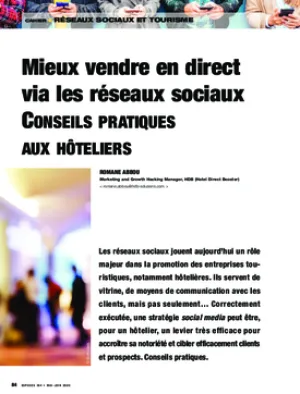 Mieux vendre en direct via les réseaux sociaux. Conseils pratiques aux hôteliers