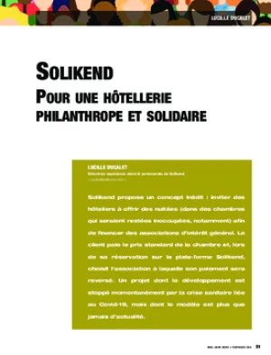Solikend. Pour une hôtellerie philanthrope et solidaire