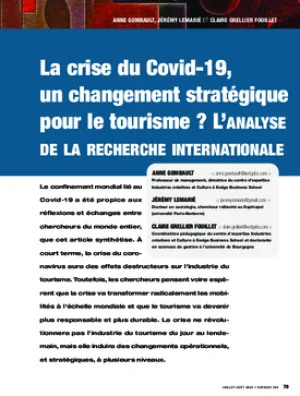 La crise du Covid-19, un changement stratégique pour le tourisme ? L’analyse de la recherche internationale