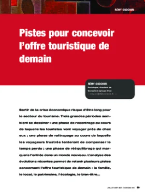 Pistes pour concevoir l’offre touristique de demain