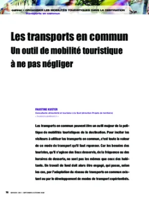 Les transports en commun. Un outil de mobilité touristique à ne pas négliger