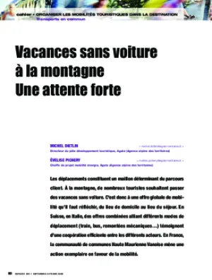 Vacances sans voiture à la montagne. Une attente forte