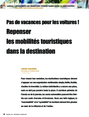 Pas de vacances pour les voitures ! Repenser les mobilités touristiques dans la destination