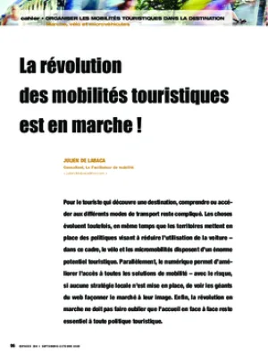 La révolution des mobilités touristiques est en marche!