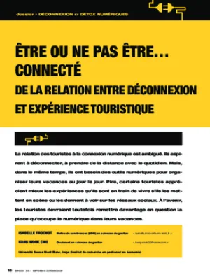 Être ou ne pas être… connecté. De la relation entre déconnexion et expérience touristique
