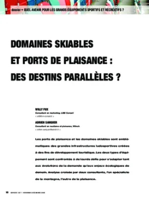Domaines skiables et ports de plaisance : des destins parallèles ?