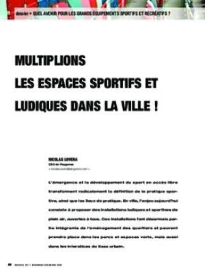 Multiplions les espaces sportifs et ludiques dans la ville !