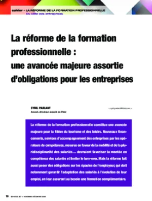 La réforme de la formation professionnelle : une avancée majeure assortie d’obligations pour les entreprises
