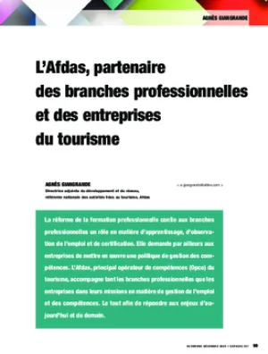 L’Afdas, partenaire des branches professionnelles et des entreprises du tourisme