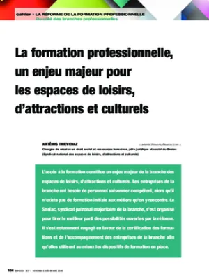 La formation professionnelle, un enjeu majeur pour les espaces de loisirs, d’attractions et culturels