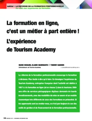 La formation en ligne, c’est un métier à part entière ! L’expérience de Tourism Academy