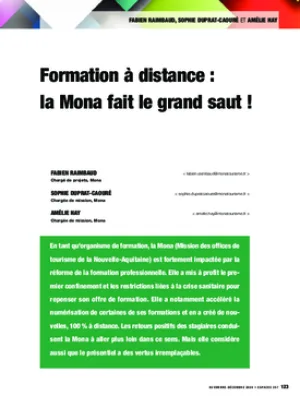 Formation à distance : la Mona fait le grand saut !