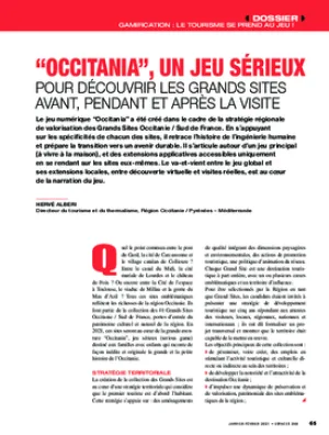 “Occitania”, un jeu sérieux pour découvrir les Grands Sites avant, pendant et après la visite