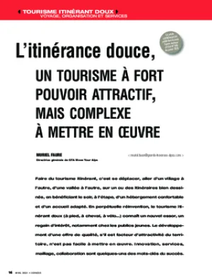 L’itinérance douce, un tourisme à fort pouvoir attractif mais complexe à mettre en oeuvre (Maj. 2021)