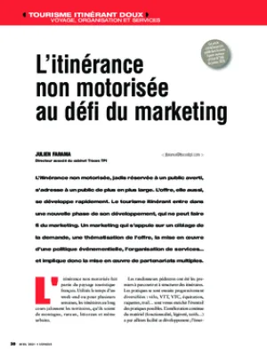 L’itinérance non motorisée au défi du marketing (Maj. 2021)