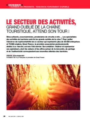 Le secteur des activités, grand oublié de la chaîne touristique, attend son tour !