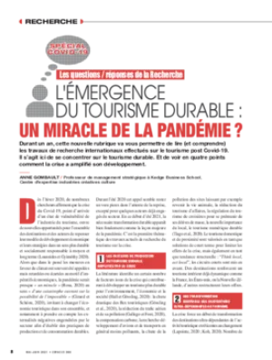 L'émergence du tourisme durable : un miracle de la pandémie ?