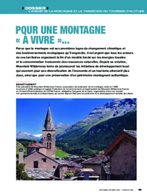 Pour une montagne « à vivre »...