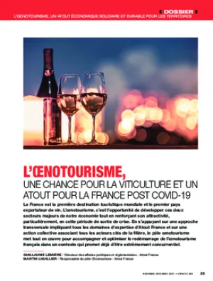 L’œnotourisme, une chance pour la viticulture et un atout pour la France post covid-19
